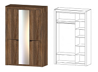 Шкаф Регина 3-х створчатый (Дуб самдал)