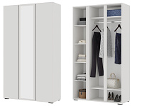 Шкаф Хелен 3-х створчатый с зеркалом ШК 02 (Шагрень белый)