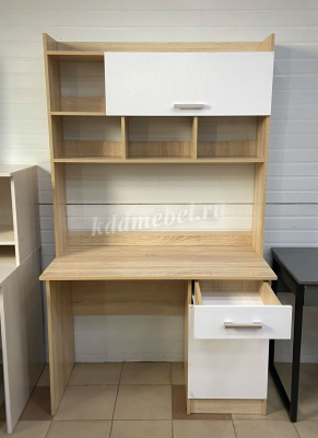 Стол компьютерный ПКС-2 (Дуб сонома/Белый глянец)