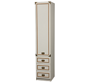 Шкаф комбинированный Севилья-10 (Дуб белый/Kroning канат золотой)