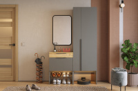 Прихожая Баско К8 графит дуб крафт золотой Прихожая Баско К8 графит дуб крафт золотой