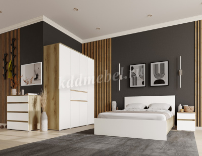 Комод Плейона спальня (Дуб делано/Белый)