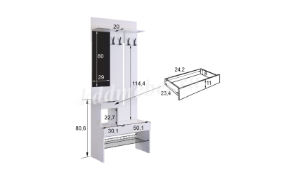 Прихожая К3 Баско (Кашемир/Дуб крафт золотой)