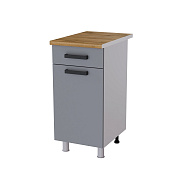 Шкаф нижний с 1 ящиком 4Р1 кухня Контемп без столешницы (Дуб сонома/Серый софт)