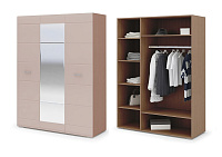 Шкаф Симба 3-х створчатый (Ясень шимо темный/Кофе с молоком)