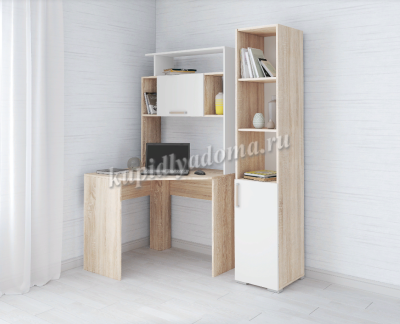 Пенал Текс к столу компьютерному (Дуб сонома/Белый)