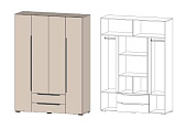 Шкаф Британа 4-х створчатый (Кашемир)