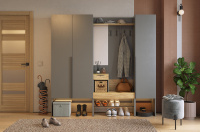 Прихожая Баско К11 графит дуб крафт золотой вариант сборки 2 Прихожая Баско К11 графит дуб крафт золотой вариант сборки 2