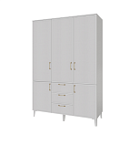 Шкаф 3-х створчатый с ящиками Толедо ТШ-24 (Белый)