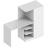 Стол письменный Бьянко с пеналом (правое исполнение) (Белый лофт)