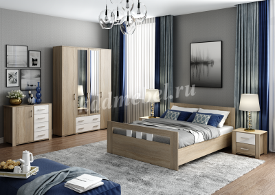 Комод №1 Сопрано (Дуб сонома/Белый)