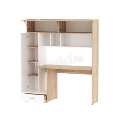 Стол компьютерный ПКС-1 (Дуб сонома/Белый глянец)