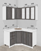 Кухня угловая Юлия 1,25*1,45 МДФ (Сандал серый)