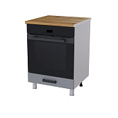 Шкаф нижний духовой 6Д кухня Контемп без столешницы (Дуб сонома/Мята-софт)