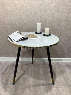 Стол СТ-112 (Белый мрамор/Ноги черные)