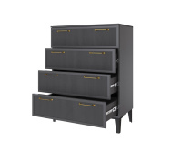 Толедо_спальня_комод с 4 ящиками_графит_открытый Толедо_спальня_комод с 4 ящиками_графит_открытый