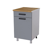Шкаф нижний с 1 ящиком глубокий Г5Р1 кухня Крафт без столешницы (Дуб сонома/Бетон светлый)