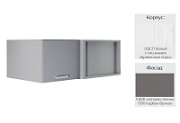 Шкаф верхний глубокий угловой УВГ кухня Осло (Белый/Карбон вулкан)
