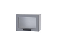 Шкаф верхний со стеклом 5ХС кухня Кампео (Белый/Белый снег)