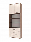 Шкаф комбинированный Италия с 3 ящиками (Ясень шимо темный/Ясень шимо светлый)
