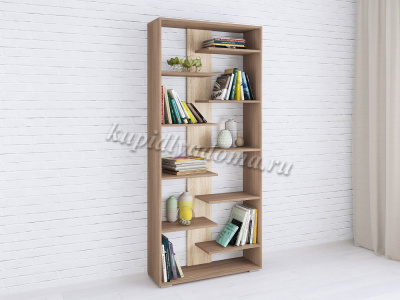 Стеллаж Ромео-3 (Ясень шимо темный/Дуб сонома)