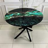 Стол обеденный раздвижной Арчи (Мрамор 943/Опоры черные)