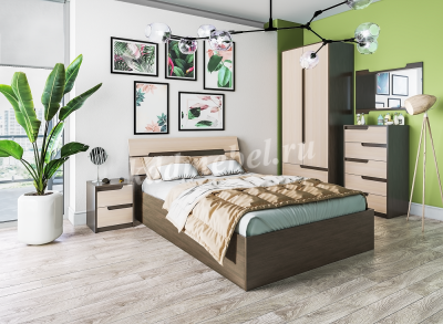 Кровать Гавана 1.4 (Венге/Дуб молочный)