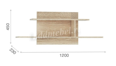 Полка навесная Стелс (Дуб сонома)