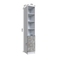 ТЭКС_Стеллаж Мадрид (0,4) с дверкой_ белый_Ателье светлое ТЭКС_Стеллаж Мадрид (0,4) с дверкой_ белый_Ателье светлое