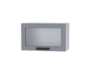 Шкаф верхний со стеклом 6ХС кухня Осло (Белый/Карбон сапфир)