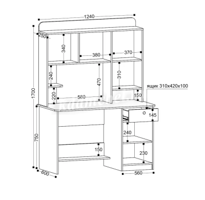 Стол компьютерный Котофей (Цемент светлый)