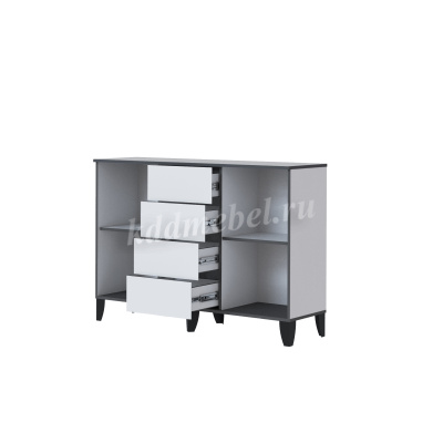 Комод Амара (Белый/Серый графит)