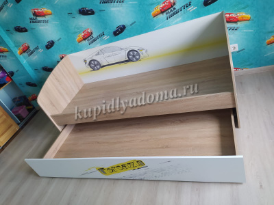 Кровать Форсаж (Дуб сонома/Белый)