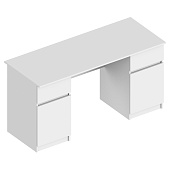 Стол письменный Бьянко 2-х тумбовый (Белый лофт)