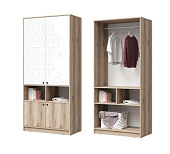 Шкаф Киви 2-х створчатый ШК-02 (Дуб делано/Белый)