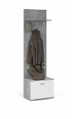 Тумба с вешалкой Виола (Белый/Ателье светлый)