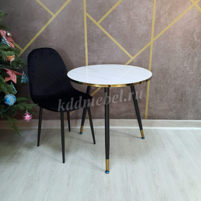 Стол СТ-112 (Белый мрамор/Ноги черные)